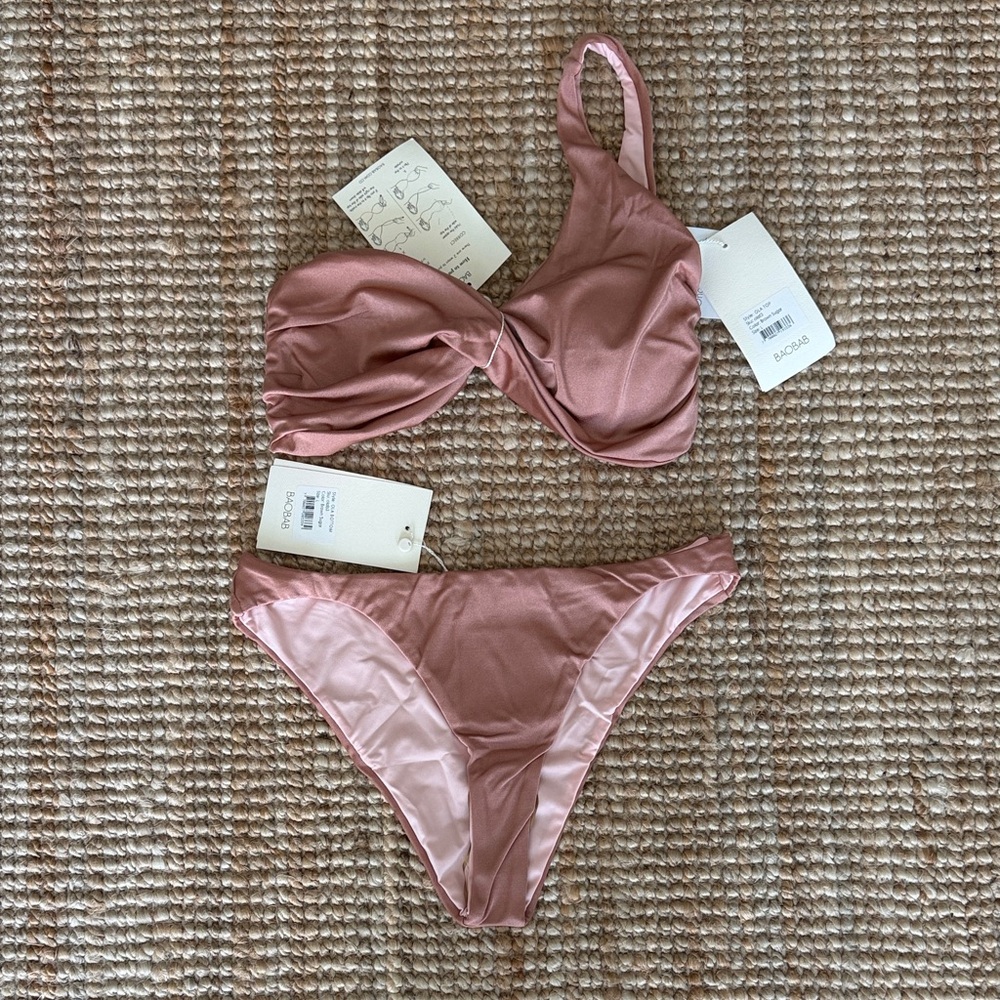 Mauve Twist Front Bikini Set